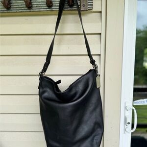 COACH Black Leather Shoulder Bag